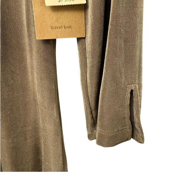 COLDWATER CREEK Women's Top Small Stretch Slinky Knit Long Sleeve Tan Tunic NWT - Picture 8 of 12
